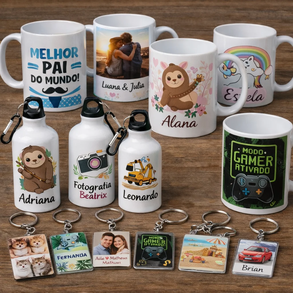 Canecas e garrafas personalizadas